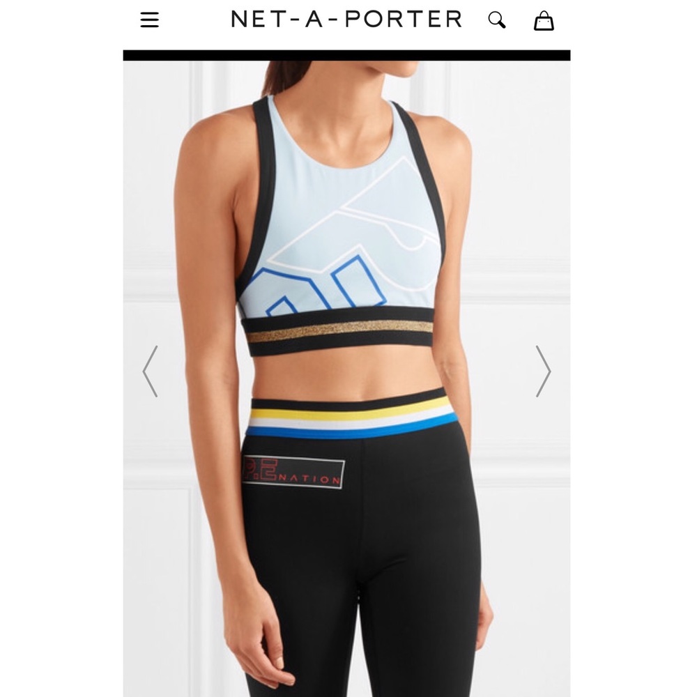 NWT P.E Nation Volley Sports Bra Light Blue